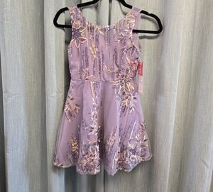 Rare Editions Lilac Dress with Floral Details